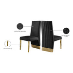Porsha Vegan Leather Upholstered Dining Chair in Black