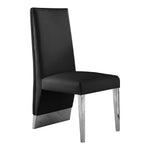 Porsha Vegan Leather Upholstered Dining Chair in Black