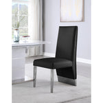 Porsha Vegan Leather Upholstered Dining Chair in Black