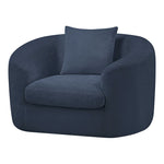 Penelope Chenille Fabric Upholstered Chair in Navy