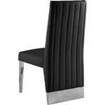 Porsha Vegan Leather Upholstered Dining Chair in Black