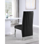 Porsha Vegan Leather Upholstered Dining Chair in Black