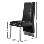 Porsha Vegan Leather Upholstered Dining Chair in Black
