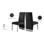 Porsha Vegan Leather Upholstered Dining Chair in Black