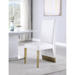 Porsha Vegan Leather Upholstered Dining Chair in White