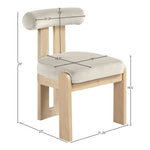 Arienzo Velvet Performance Fabric Upholstered Dining Chair in Cream