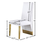 Porsha Vegan Leather Upholstered Dining Chair in White