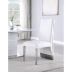 Porsha Vegan Leather Upholstered Dining Chair in White