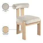 Arienzo Velvet Performance Fabric Upholstered Dining Chair in Cream