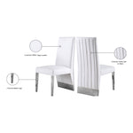 Porsha Vegan Leather Upholstered Dining Chair in White