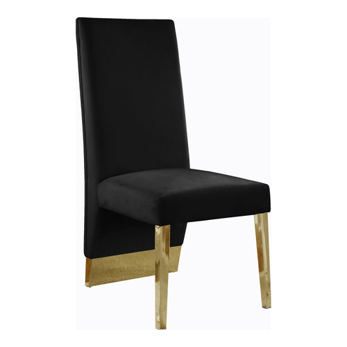 Porsha Velvet Upholstered Dining Chair in Black