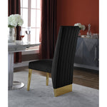 Porsha Velvet Upholstered Dining Chair in Black