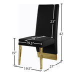 Porsha Velvet Upholstered Dining Chair in Black