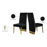 Porsha Velvet Upholstered Dining Chair in Black