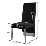Porsha Velvet Upholstered Dining Chair in Black