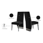 Porsha Velvet Upholstered Dining Chair in Black
