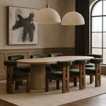 Arienzo Velvet Performance Fabric Upholstered Dining Chair in Green