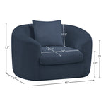 Penelope Chenille Fabric Upholstered Chair in Navy