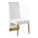 Porsha Velvet Upholstered Dining Chair in Cream
