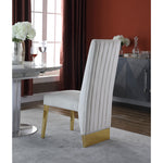Porsha Velvet Upholstered Dining Chair in Cream