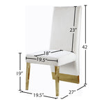 Porsha Velvet Upholstered Dining Chair in Cream