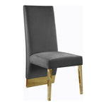 Porsha Velvet Upholstered Dining Chair in Grey