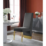 Porsha Velvet Upholstered Dining Chair in Grey