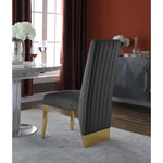 Porsha Velvet Upholstered Dining Chair in Grey
