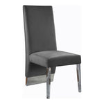 Porsha Velvet Upholstered Dining Chair in Grey