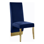 Porsha Velvet Upholstered Dining Chair in Navy