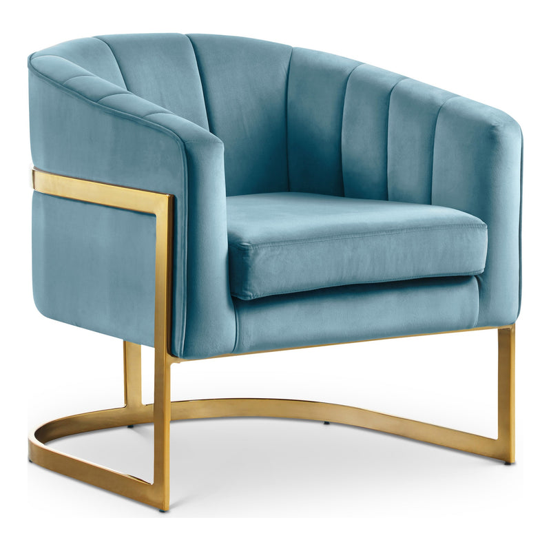 Carter Velvet Upholstered Accent Chair in Aqua