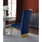 Porsha Velvet Upholstered Dining Chair in Navy