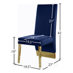 Porsha Velvet Upholstered Dining Chair in Navy
