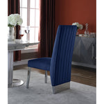 Porsha Velvet Upholstered Dining Chair in Navy