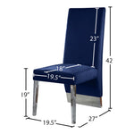Porsha Velvet Upholstered Dining Chair in Navy