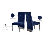 Porsha Velvet Upholstered Dining Chair in Navy