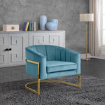 Carter Velvet Upholstered Accent Chair in Aqua