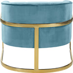 Carter Velvet Upholstered Accent Chair in Aqua