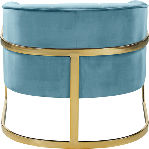 Carter Velvet Upholstered Accent Chair in Aqua