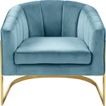 Carter Velvet Upholstered Accent Chair in Aqua