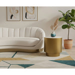 Presley Marble Top And Metal Base End / Side Table in Gold