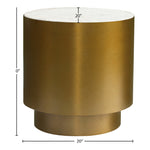Presley Marble Top And Metal Base End / Side Table in Gold