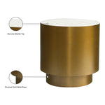Presley Marble Top And Metal Base End / Side Table in Gold