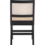 Preston Solid Wood And Natural Cane Dining Side Chair in Black