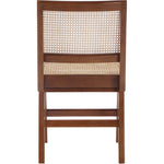Preston Solid Wood And Natural Cane Dining Side Chair in Walnut