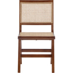 Preston Solid Wood And Natural Cane Dining Side Chair in Walnut