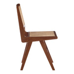 Preston Solid Wood And Natural Cane Dining Side Chair in Walnut