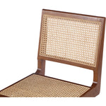 Preston Solid Wood And Natural Cane Dining Side Chair in Walnut