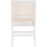 Preston Solid Wood And Natural Cane Dining Side Chair in White
