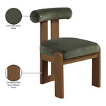Arienzo Velvet Performance Fabric Upholstered Dining Chair in Green